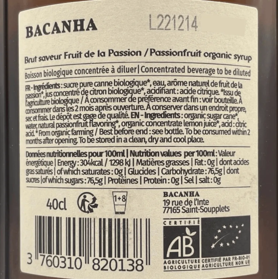 Bacanha Passion Fruit Syrup 400ml