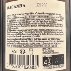 Bacanha Vanilla Syrup 400ml