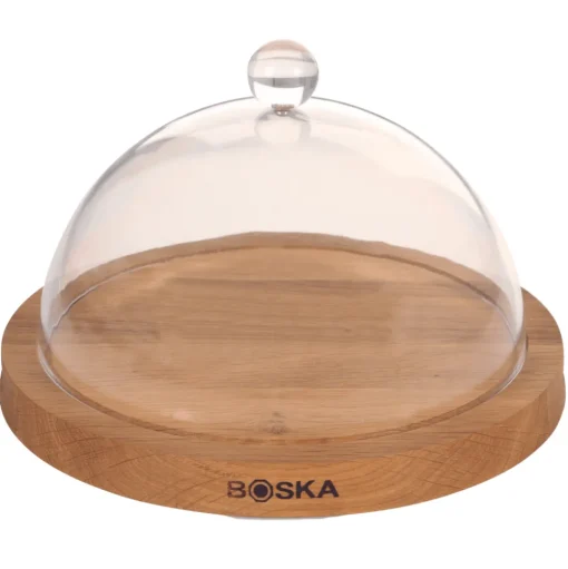 Boska Solid Oak Round Cheese Board with Dome 23.8cm