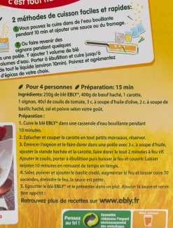 Ebly Pure Durum Wheat 500g