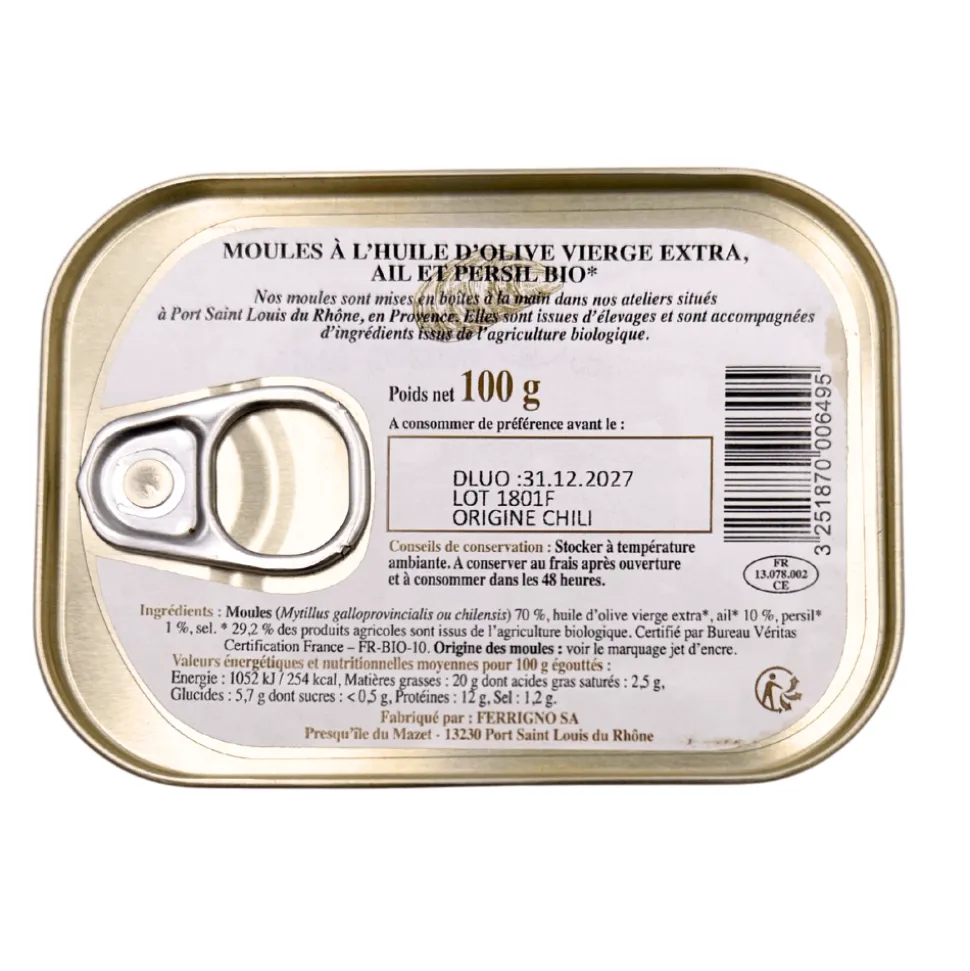 Ferrigno Mussels With Olive Oil, Garlic and Parsley 100g