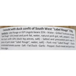 La Belle Chaurienne Label Rouge Confit Duck Cassoulet 750g