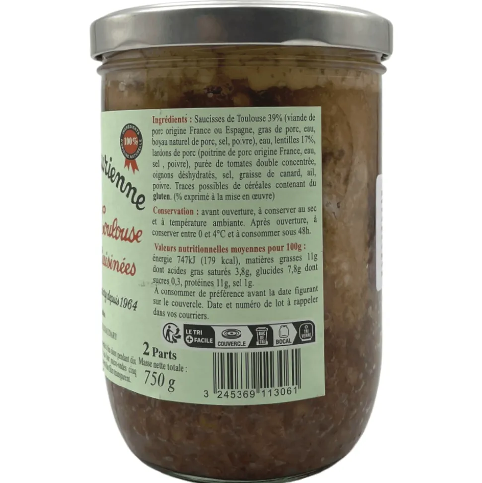 La Belle Chaurienne Toulouse Sausages and Lentils 750g