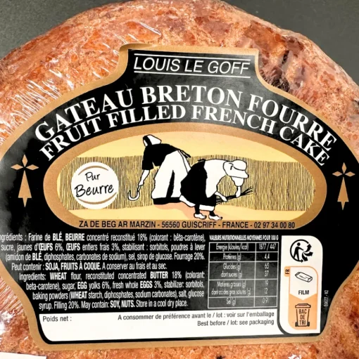 Louis le Goff Gateau Breton with Prunes 350g BEST BEFORE 30/05/25