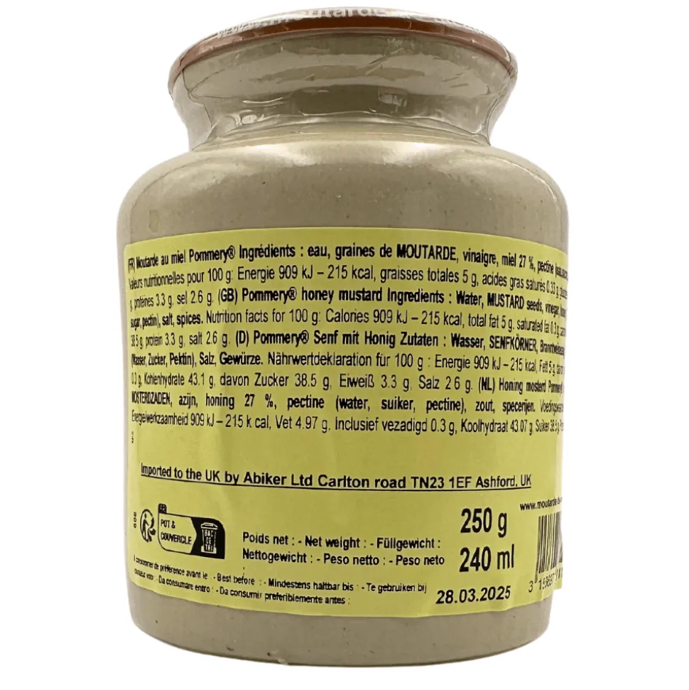 Pommery Wholegrain Honey Mustard with Cork and Spoon 250g