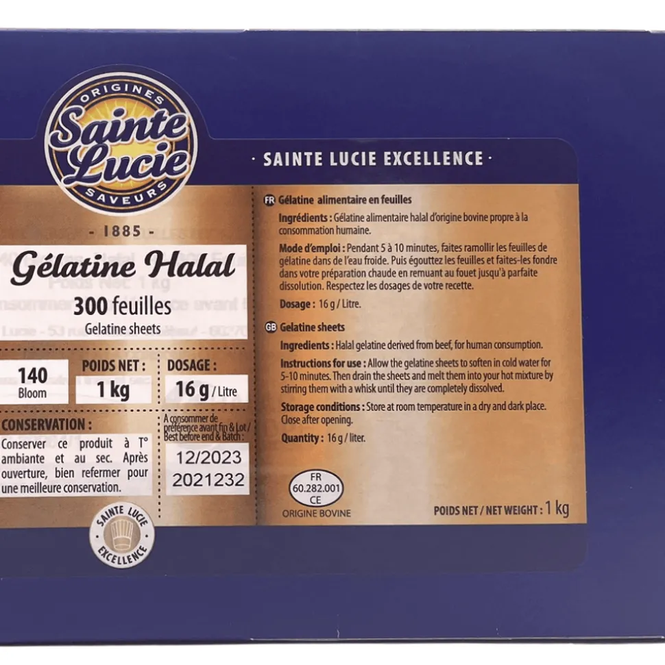 Sainte Lucie Halal Bronze Gelatine Leaves x 20