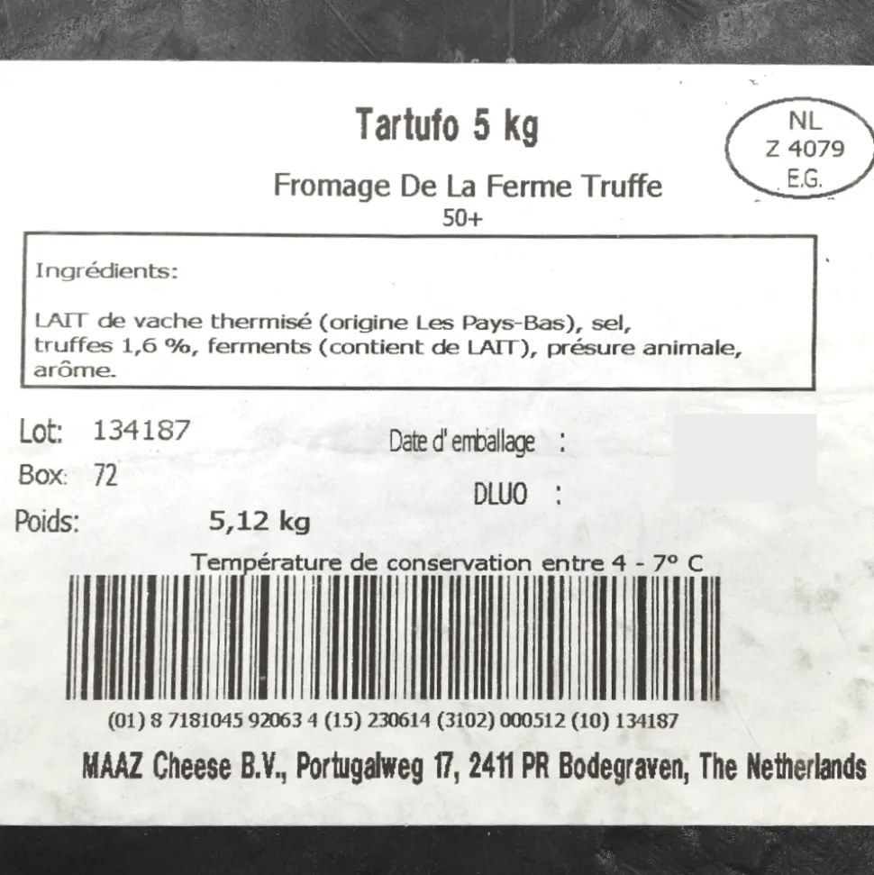 Tartufo Truffle Gouda Whole +/- 4.7kg