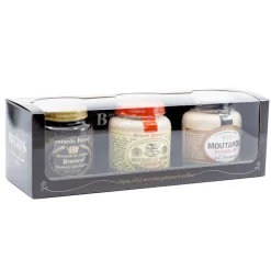 Trio of Pommery Wholegrain Mustard: Cognac, Honey and Meaux 100g