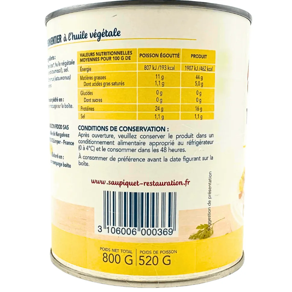 Tuna Steak in Sunflower Oil 800g